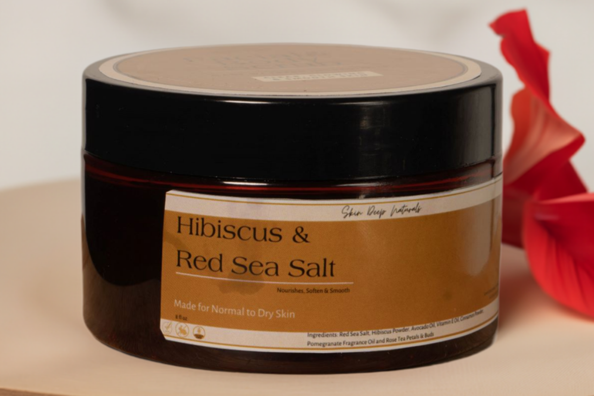 Exfoliante de sal del Mar Rojo de hibisco
